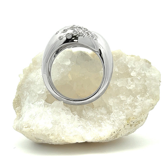 Claw Ring with Sprinkled Diamonds, Sterling Silver