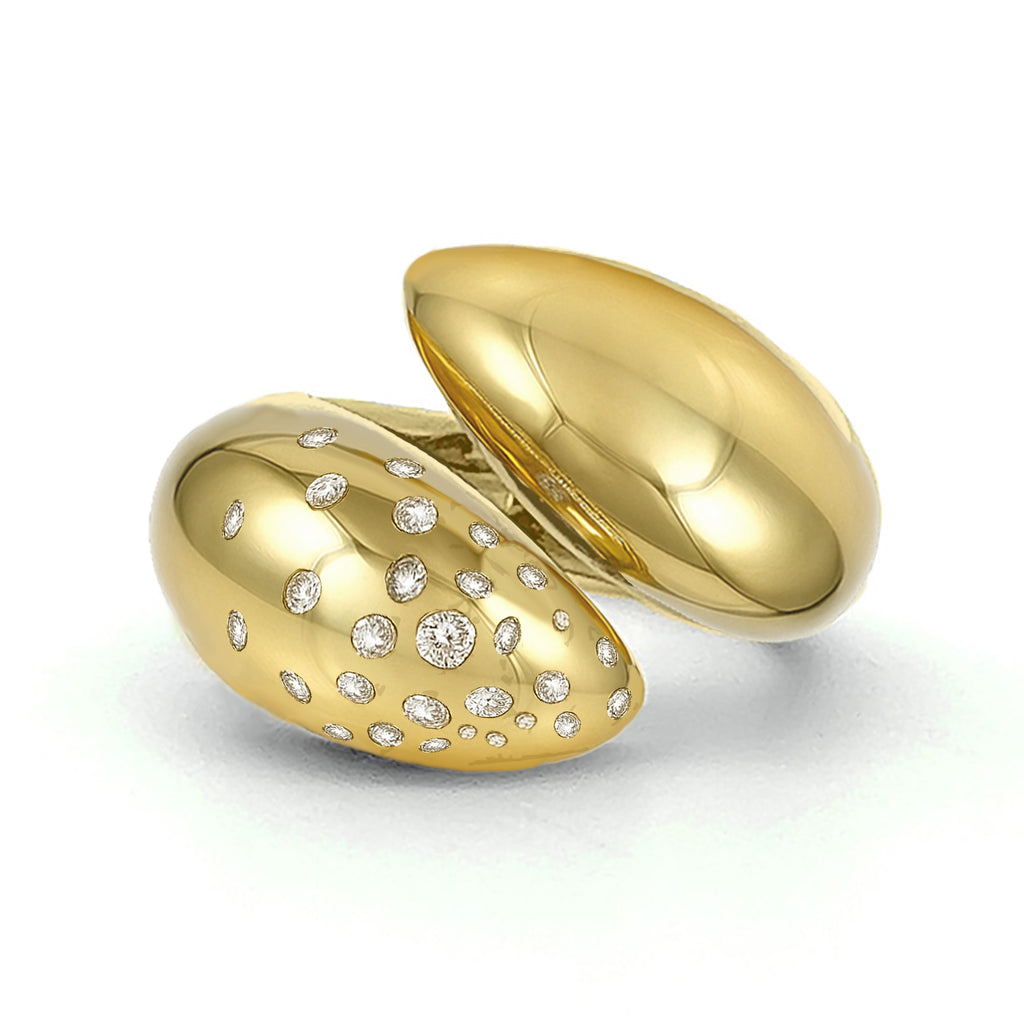 Claw Ring with Sprinkled Diamonds, Sterling Silver