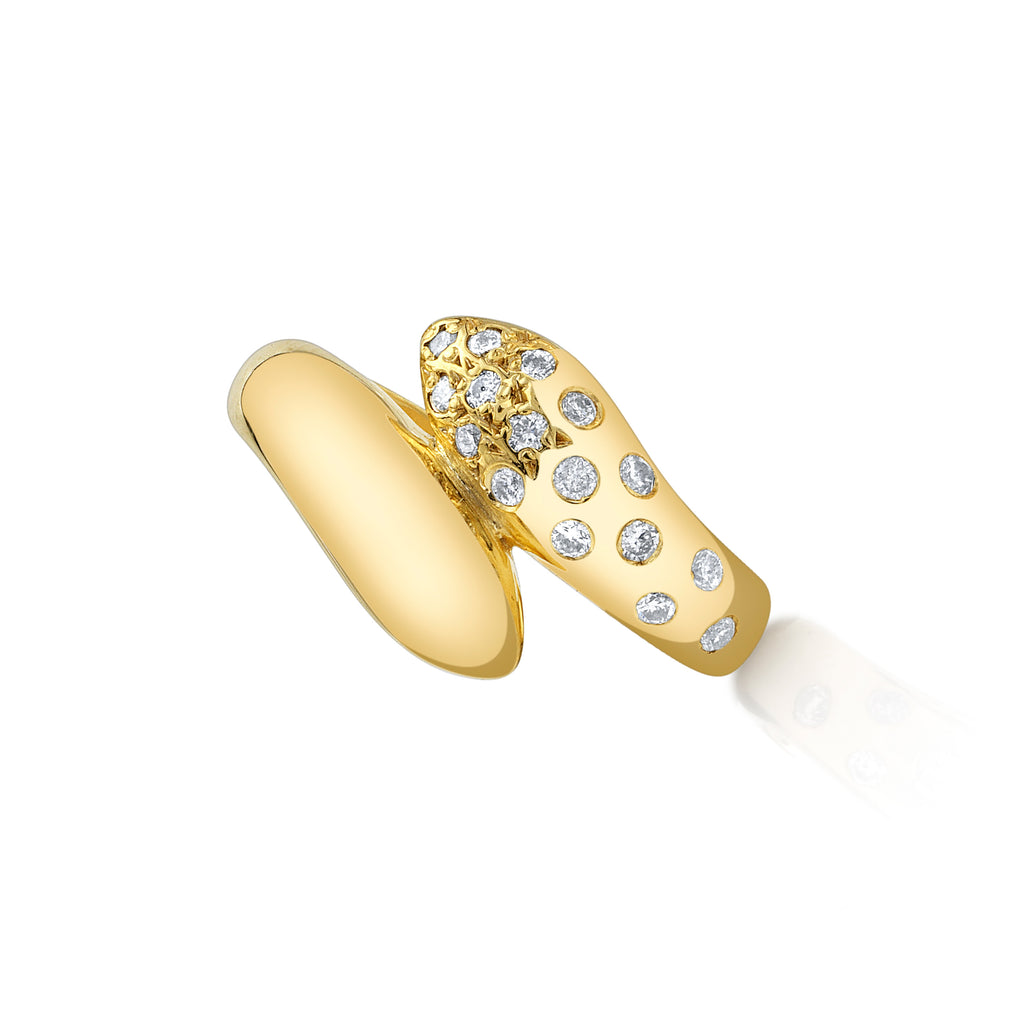 Claw Earcuff with Sprinkled Diamonds, Gold