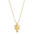 Lioness Charm with Diamond Eyes Necklace, Gold