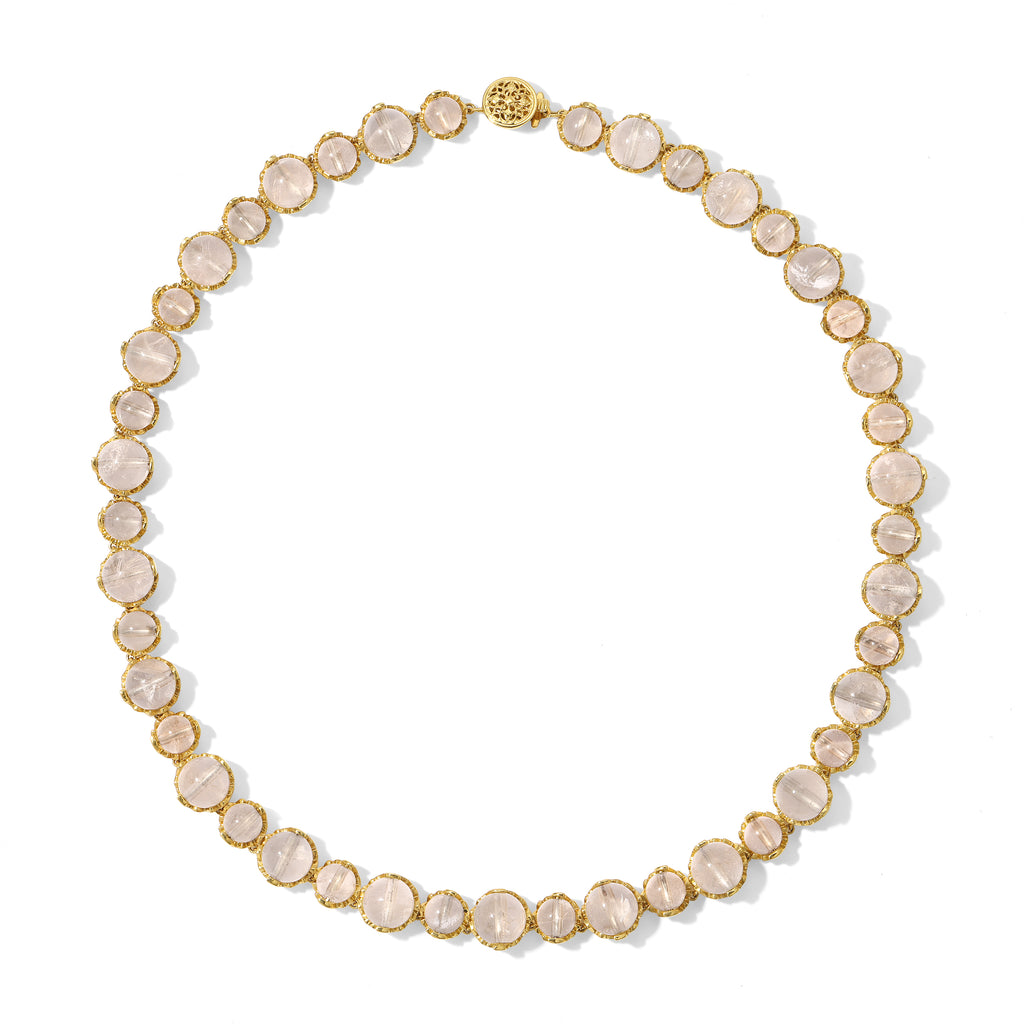 Quartz Dew Drop Tennis Necklace, Sterling Silver