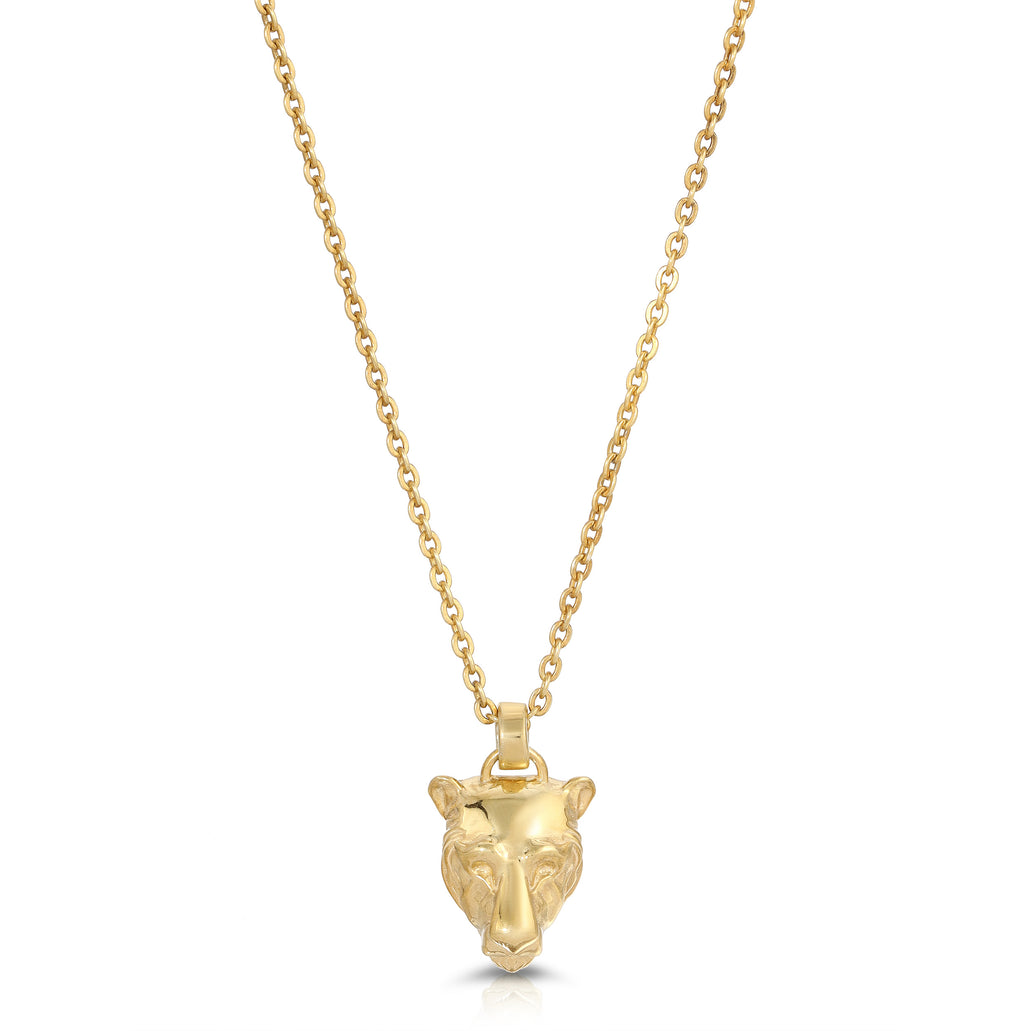 Lioness Charm Necklace, Gold