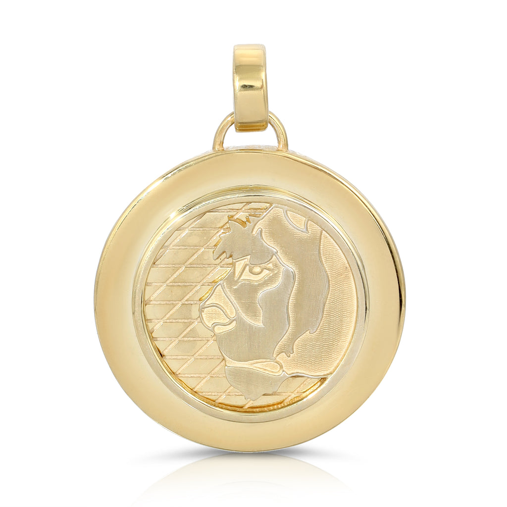 Large Lioness Pendant, Gold