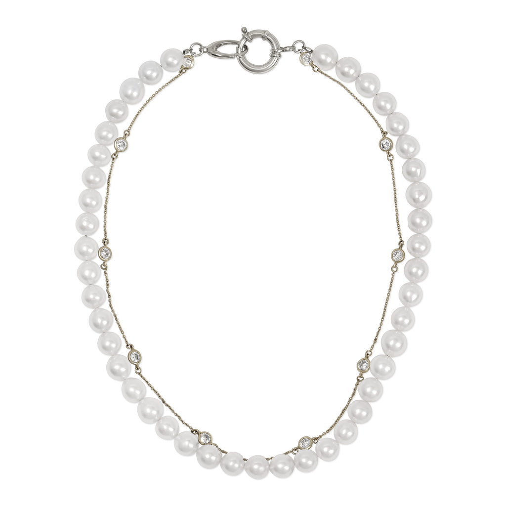 CHESTINE Beaded Wht Topaz Choker